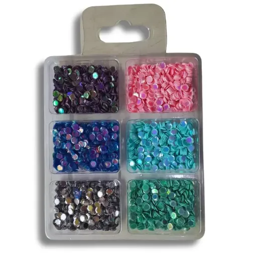set lentejuelas itsy bitsy x6 colores iridiscentes x24grs 0