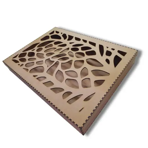 caja mdf 3mms corte laser grande 45x33x6cms tapa calada modelo gotas 0