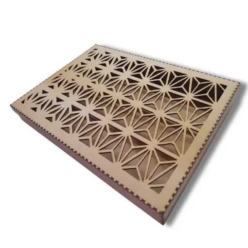 caja mdf 3mms corte laser grande 45x33x6cms tapa calada modelo degrade 0