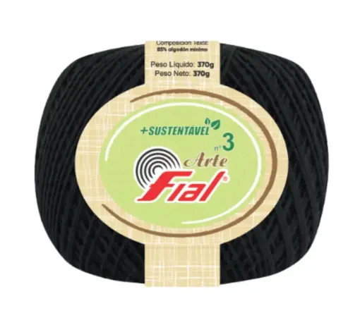 hilo algodon brasil fial no 3 5 cabos cono 370grs 980mts color negro 0