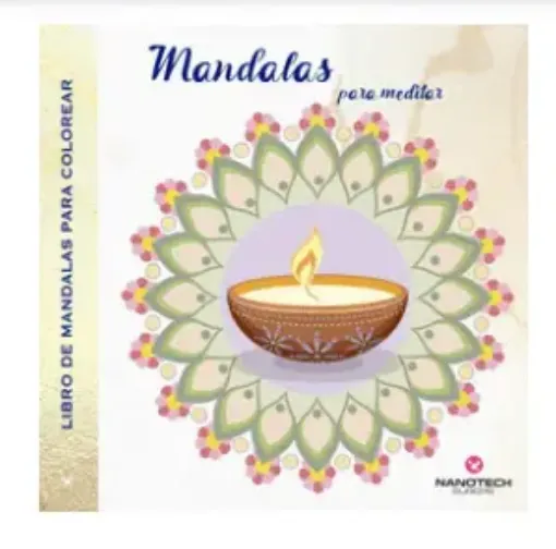 libro mandalas para colorear colorterapia 56 paginas 22x22cms nanotech tapa mandalas meditar 0