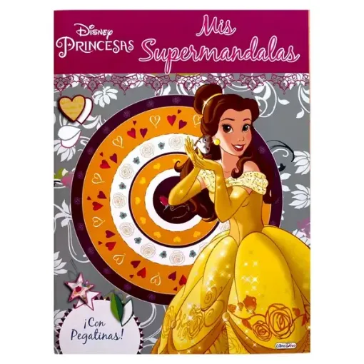 libro para colorear mandalas mis supermandalas princesas disney 38 paginas 21x28cms pegatinas 0