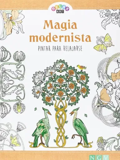 libro para pintar colorear relax art nvg 96 paginas 21x28cms tapa magia modernista pintar 0