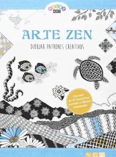 libro para pintar colorear relax art nvg 96 paginas 21x28cms tapa arte zen dibgujar patrones 0