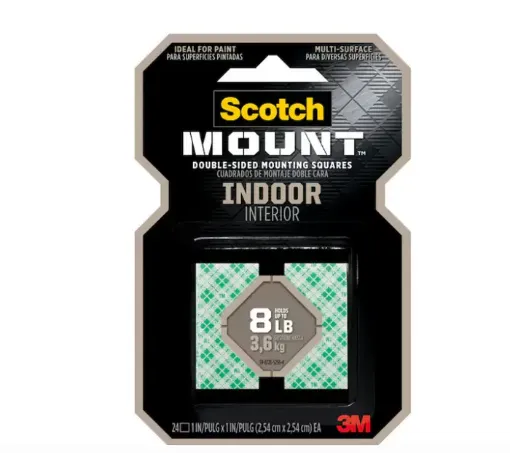 cinta doble faz montaje tiras 3m scotch para interior transparentes 25x25mms por 24 unidades 0