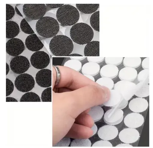 velcro adhesivo circular 15mms 2 partes plancha 60 unidades color blanco 0