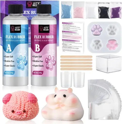 set caucho silicona para fabricar squishy lets resin clear x16oz 472ml pigmentos accesorios 0