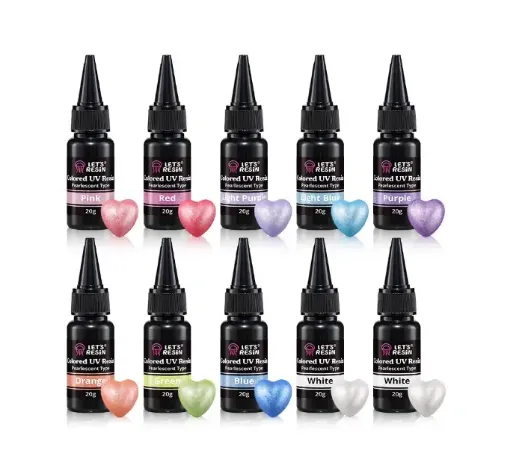 pigmentos liquidos concentrados para resina uv lets resin kit 10 colores perlados 20grs 0