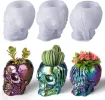 set 3 moldes silicona modelo macetas craneo calavera 3d 80x88mms lets resin x3 modelos 0