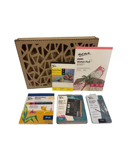 kit basico dibujo caja lujo calada especial para regalar 45x33x6cms 0