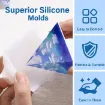kit resina epoxi transparente sin burbujas lets resin x473ml 4 moldes piramides accesorios 8