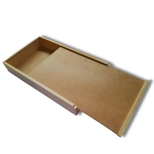 caja cartuchera pino tapa corrediza mdf para pinceles 36x21x5cms 0