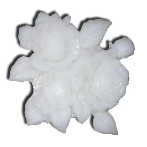 aplique porcelana flexible modelo flores 3 rosas medida 7 5x7 5cms por unidad 0