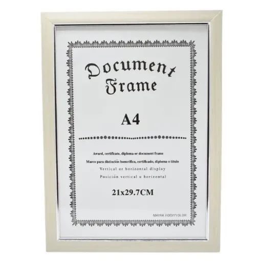 marco madera para foto diploma colgar medida 21 5x29 7cms marco 1 5cms color beige plata 0