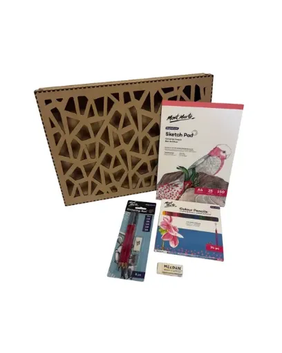 kit inicial dibujo caja lujo calada especial para regalar 45x33x6cms 0