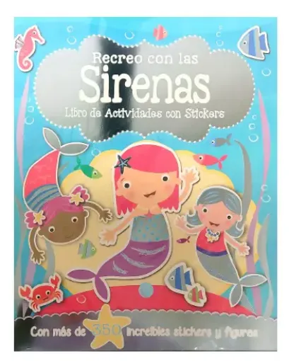 libro actividades infantil 350 stickers grado cinco 16pags 26 5x21cms recreo las sirenas 0