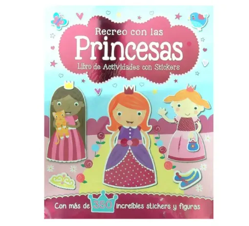 libro actividades infantil 350 stickers grado cinco 16pags 26 5x21cms recreo las princesas 0