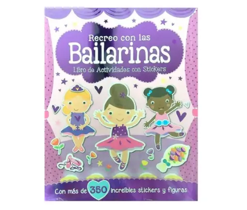libro actividades infantil 350 stickers grado cinco 16pags 26 5x21cms recreo las bailarinas 0