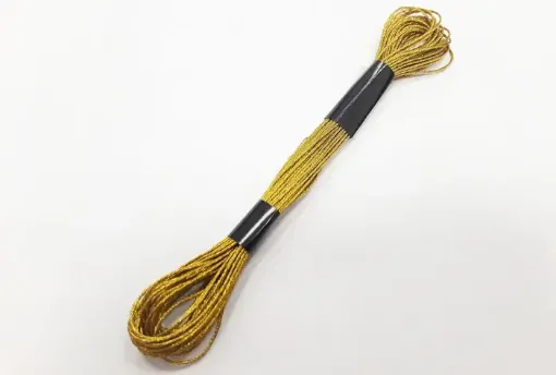 hilo bordar 100 algodon egipcio mercerizado atado 8mts color oro dorado lurex 0