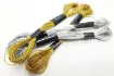 hilo bordar 100 algodon egipcio mercerizado atado 8mts color oro dorado lurex 1