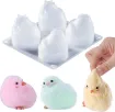 set 4 moldes silicona para resina epoxi lets resin modelo pollitos para taba squishy x4 5 8x6cms 0