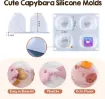 set 4 moldes silicona para resina epoxi lets resin modelo capybara para taba squishy x4 5 8x6cms 1
