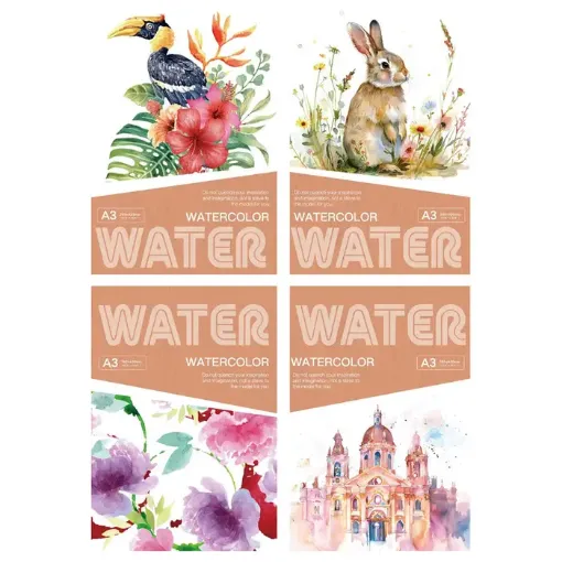 block para acuarela watercolor pad 24 hojas 180grs medida a3 42x30cms 0
