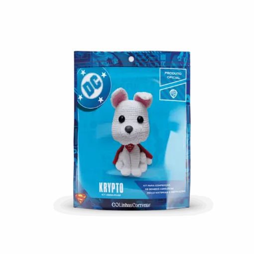 kit crochet para hacer amigurumis linhas corrente modelo dc krypto 0