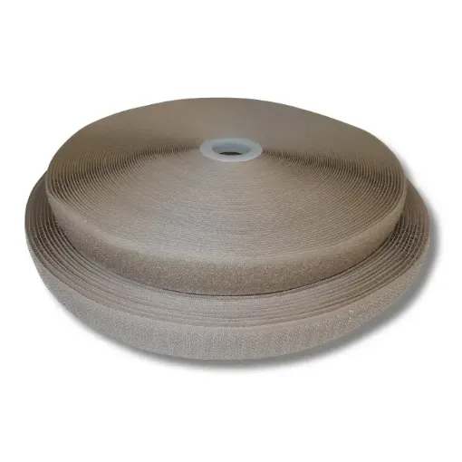 velcro sin adhesivo 25mms ancho felp pin color beige rollo 25mts 0