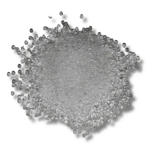 cuentas plastico facetadas ac redondas 4mm x50grs color cristal 0