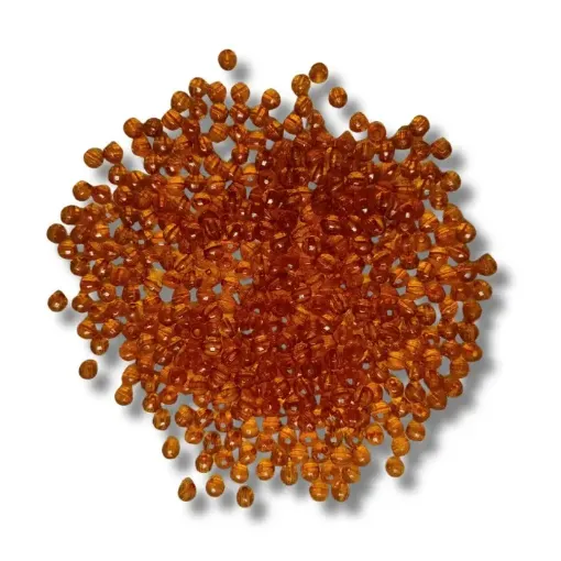 cuentas plastico facetadas ac redondas 6mm x50grs color caramelo 0