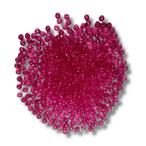 cuentas plastico facetadas ac redondas 6mm x50grs color rosado 0