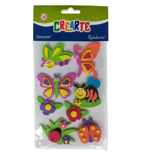 stickers figuras adhesivas goma eva crearte motivo mariposas jardin 0