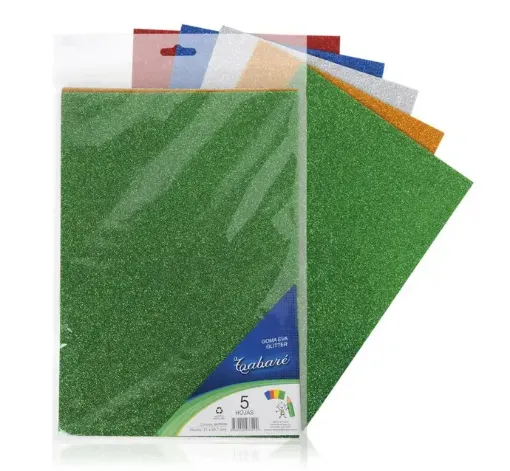 goma eva colores glitter tabare medida a4 set x5 colores diferentes 0