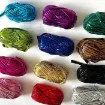 trapillo poliester simil eco cuero metalizado t shirt yarn ovillo 100grs aprox variedad colores 1