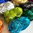 trapillo poliester simil eco cuero metalizado t shirt yarn ovillo 100grs aprox variedad colores 2