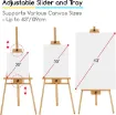 caballete atril pie madera haya ajustable meeden 43x61x155cms w09 natural lienzo hasta 109cms 2