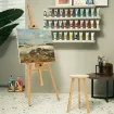 caballete atril pie madera haya ajustable meeden 43x61x155cms w09 natural lienzo hasta 109cms 6