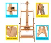 caballete atril pie profesional madera haya ajustable meeden 61x69x137 225cms w10b 4