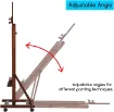 caballete atril pie profesional madera haya inclinable meeden ruedas 60x55x180 255cm nogal 4