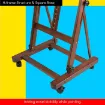 caballete atril pie profesional madera haya inclinable meeden ruedas 60x55x180 255cm nogal 5