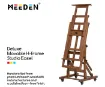 caballete atril pie profesional madera haya deluxe meeden ruedas 60x65x142 300cm nogal 4