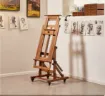 caballete atril pie profesional madera haya deluxe meeden ruedas 60x65x142 300cm nogal 7