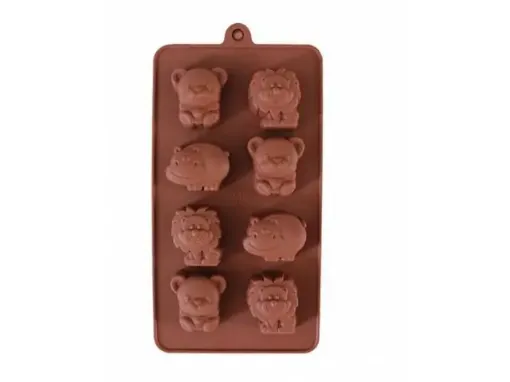 molde silicona para jabones reposteria 11x21cms motivo animales selva x8 0