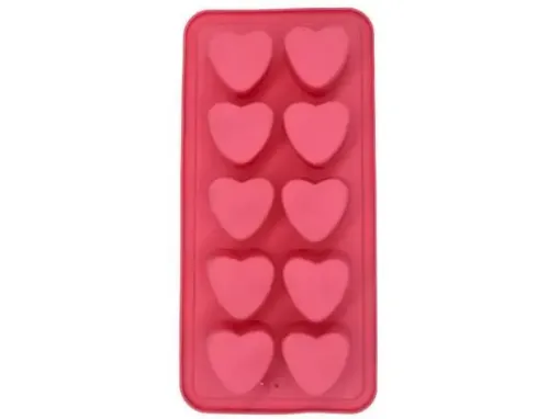 molde silicona para jabones reposteria motivo corazones x10 medida 22 5x11cms 0