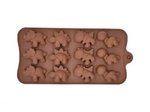 molde silicona para jabones reposteria 11x21cms motivo dinosaurios x12 0