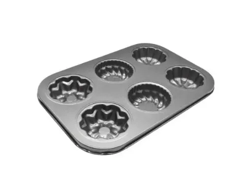 molde metalico amtiadherente para cupcakes x6 26x19x3cms 0