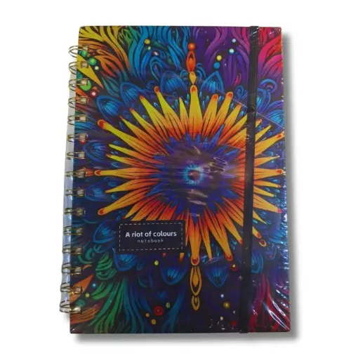 cuaderno tapa espiral elastico arte stillo 21x15cms varios colores 0