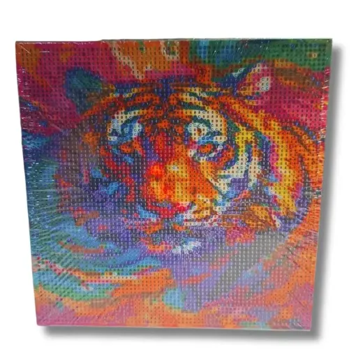 pintura diamantes 5d bastidor cuadrado 20x20cms motivo tigre 0