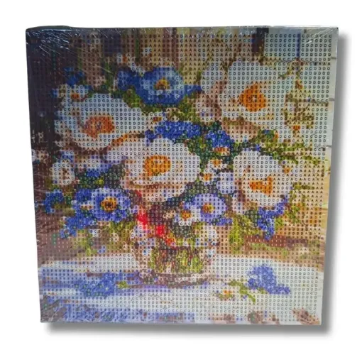 pintura diamantes 5d bastidor cuadrado 20x20cms motivo ramo 0